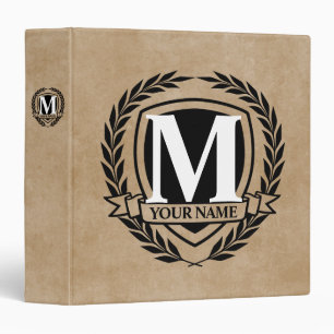Laurel Monogram Design 3 Ring Binder
