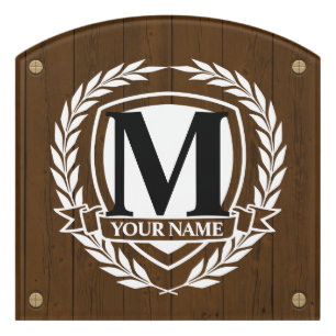 Laurel Monogram Design Door Sign