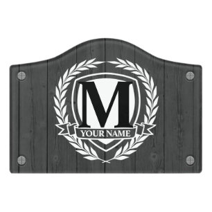 Laurel Monogram Design Door Sign