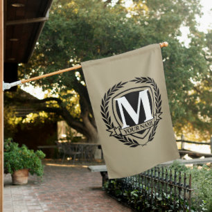 Laurel Monogram Design House Flag