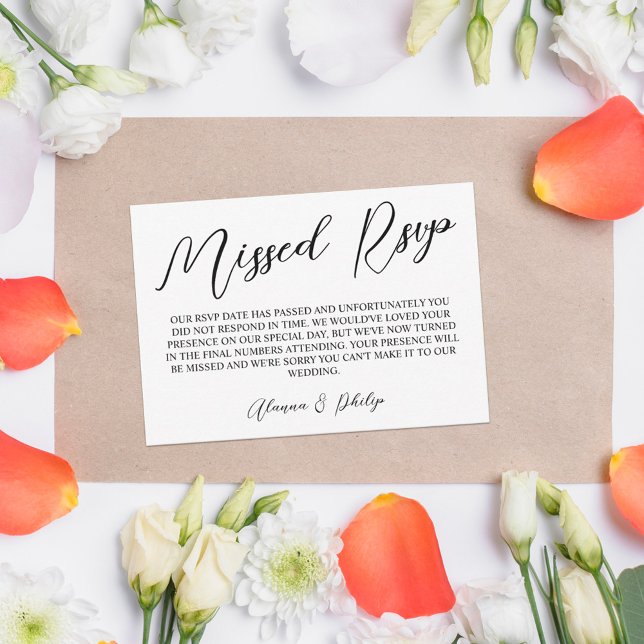 Laurel Monogram Polite Missed RSVP Card (Creator Uploaded)