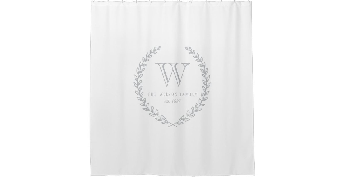 Laurel Monogram Shower Curtain Zazzle