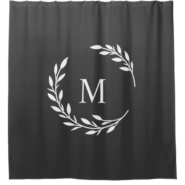 Laurel Monogrammed  Shower Curtain (Front)