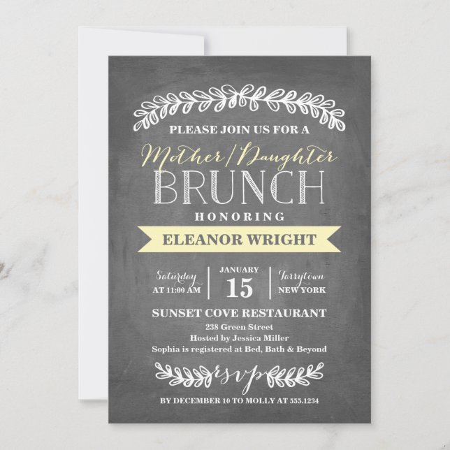 Laurel Mother Daughter Brunch Invitation (Front)