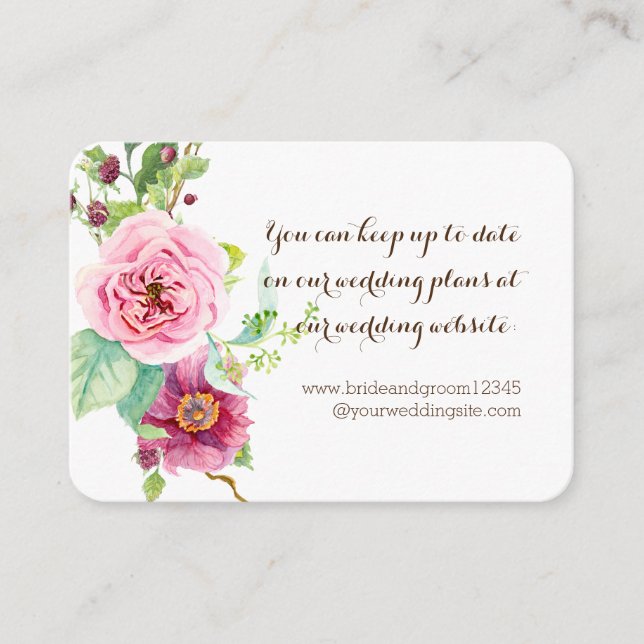 Laurel Olive Leaf Wreath Wedding Website Cards (Front)