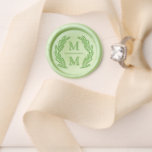 Laurel Olive Wreath Wedding Monogram Wax Seal Stamp<br><div class="desc">Elegant round wax seal stamp with laurel olive wreath and monograms.</div>