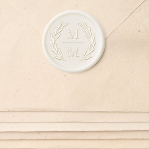 Laurel Olive Wreath Wedding Monogram  Wax Seal Sticker