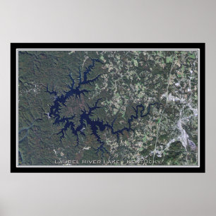 Laurel River Lake Kentucky Satellite Poster Map