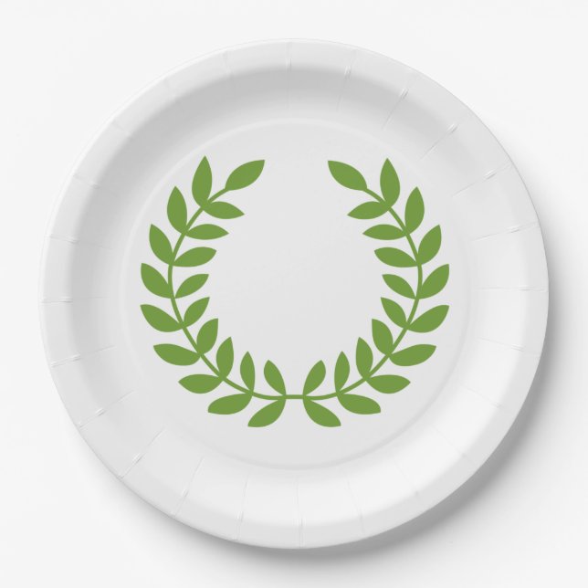 Laurel Wreath (Ancient Greek Symbol) Paper Plates (Front)