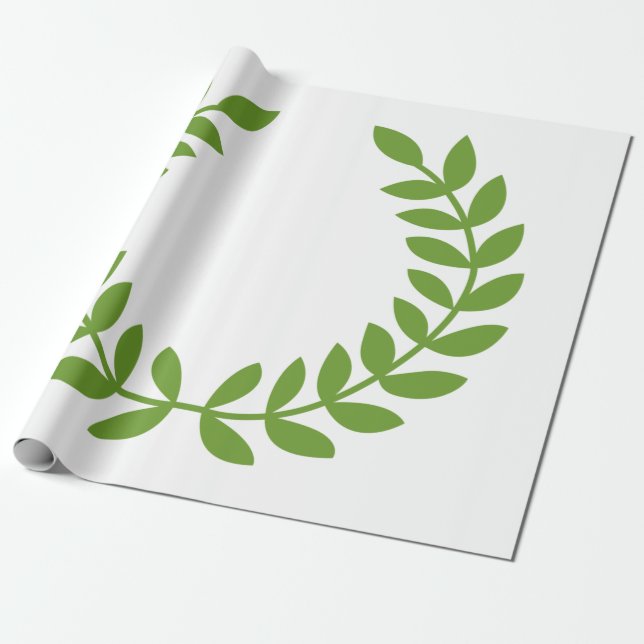 Laurel Wreath (Ancient Greek Symbol) Wrapping Paper (Unrolled)