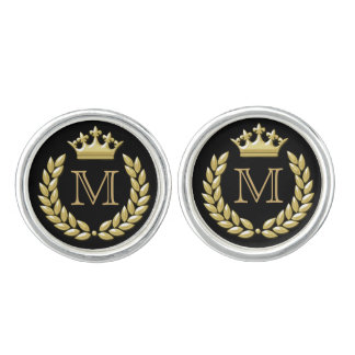 Laurel Wreath and Crown Cufflinks