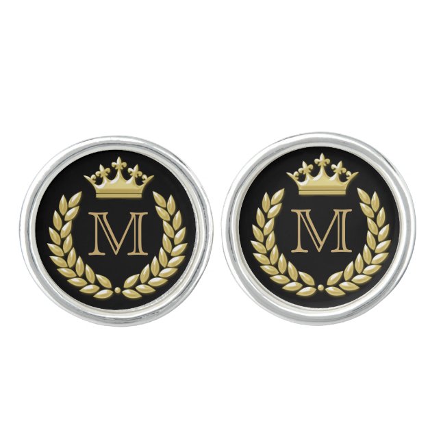 Laurel Wreath and Crown Cufflinks (Front)