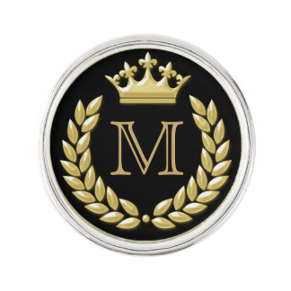 Laurel Wreath and Crown Pin