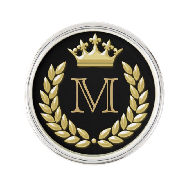 Laurel Wreath and Crown Pin (Front)