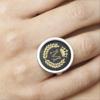Laurel Wreath and Crown Ring