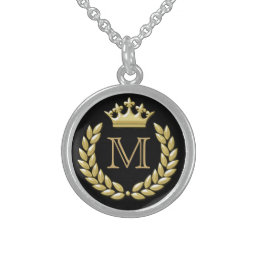 Laurel Wreath and Crown Sterling Silver Necklace