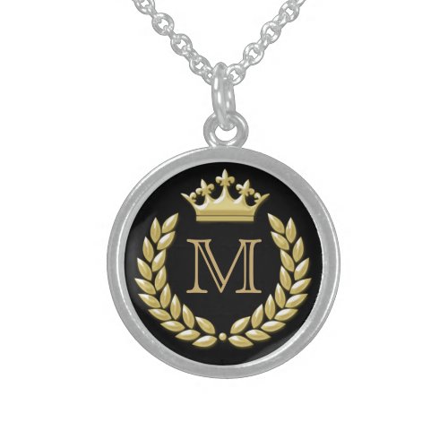 Laurel Wreath and Crown Sterling Silver Necklace