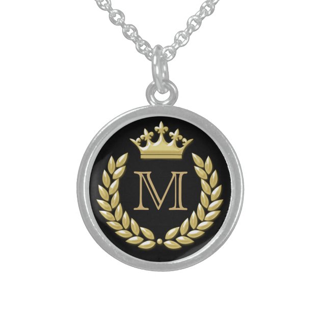 Laurel Wreath and Crown Sterling Silver Necklace | Zazzle