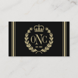 Laurel Wreath & Crown Monogrammed Business Card