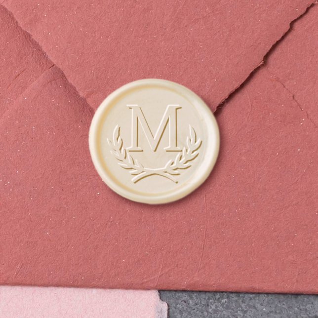 Laurel Wreath Custom Monogram Wax Seal Stamp (Laurel Wreath Custom Monogram Wax Seal Stamp Zoom In)