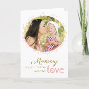 Laurel Wreath Custom Photo Mother's Day Card