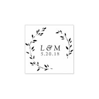 Laurel Wreath Custom Save the Date Stamp