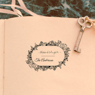 Laurel Wreath Custom This book belongs to Rubber Stamp