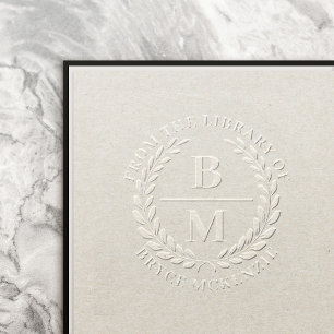 Laurel Wreath From the Library Of Name & Monogram Embosser