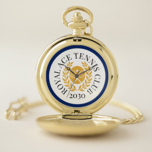 Laurel Wreath Gold Tennis Club Pocket Watch