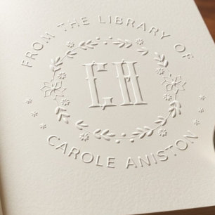 Laurel Wreath initials From The Library of Embosser