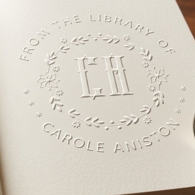 Laurel Wreath initials From The Library of Embosser (Creator Uploaded)