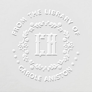 Laurel Wreath initials From The Library of Embosser