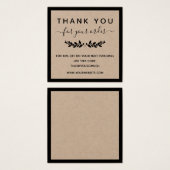 Laurel Wreath Kraft Paper Thank You For Order (Front & Back)