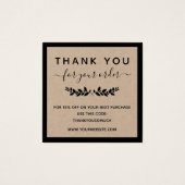 Laurel Wreath Kraft Paper Thank You For Order (Front)
