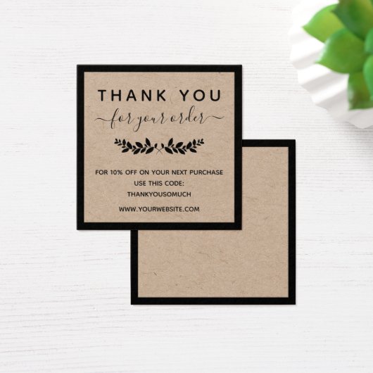 Laurel Wreath Kraft Paper Thank You For Order (Desk)