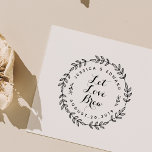 Laurel Wreath Let Love Brew Wedding Favor Rubber Stamp<br><div class="desc">Custom-designed wedding favor stamp featuring "Let Love Brew" encircled in hand-drawn laurel wreath. Personalize with bride and groom/couple's names and wedding date for a touch of style on wedding coffee grounds/beans or tea favors and gifts.</div>