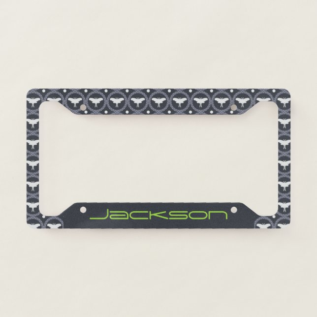 Laurel Wreath & Luna Moth License Plate Frame (Front)