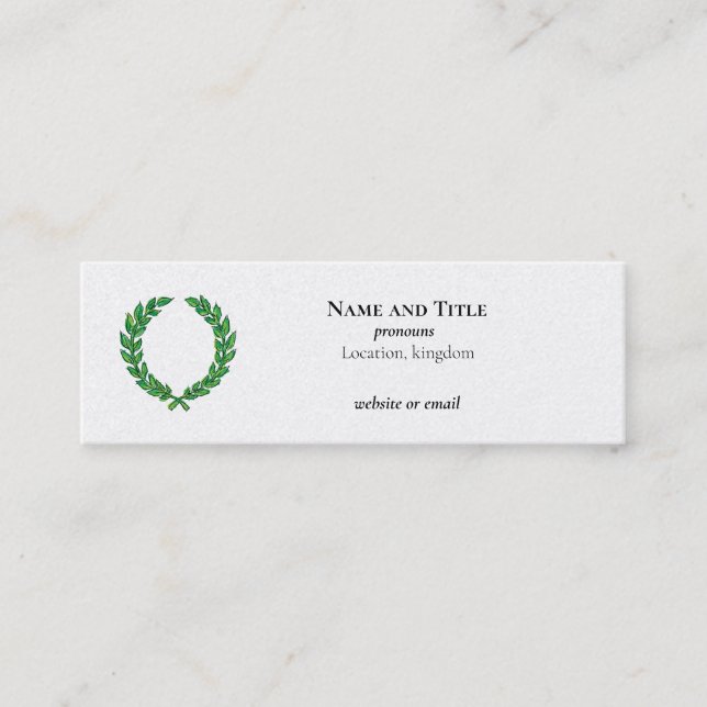 Laurel Wreath Mini Business Card (Front)