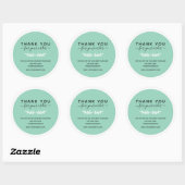 Laurel Wreath Mint Thank You For Order Classic Round Sticker | Zazzle