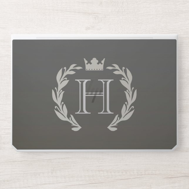 Laurel Wreath Monogram HP Laptop Skin (Front)