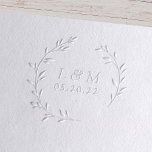 Laurel Wreath Monogram Wedding Embosser<br><div class="desc">Custom-designed wedding embosser featuring rustic hand-drawn laurel wreath design.</div>