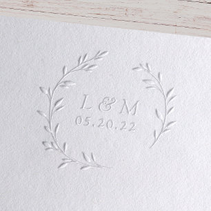 Laurel Wreath Monogram Wedding Embosser