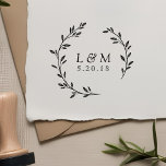 Laurel Wreath Monogram Wedding Save the Date Rubber Stamp<br><div class="desc">Custom-designed Save the Date stamp featuring rustic hand-drawn laurel wreath and customizable initials and dates. Personalize this elegant wedding stamp today to give your envelopes a touch of style!</div>