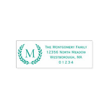 Laurel Wreath Monogrammed Initial Return Address
