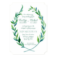 Laurel Wreath Olive Leaf Branch Modern Simple Invitation