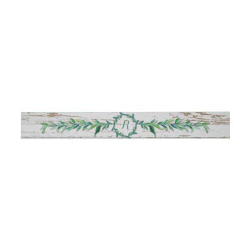 Laurel Wreath Olive Leaf Branch Modern Wood Invitation Belly Band