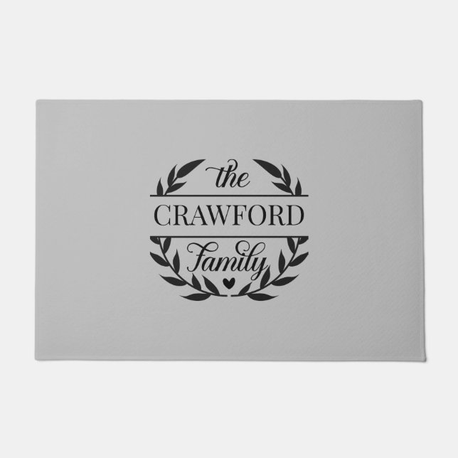 Laurel Wreath Personalized Door Mat (Front)