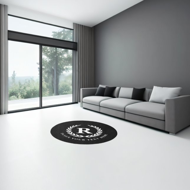 Laurel Wreath Personalized Round Designer's Rug (Insitu (Indoor 3))