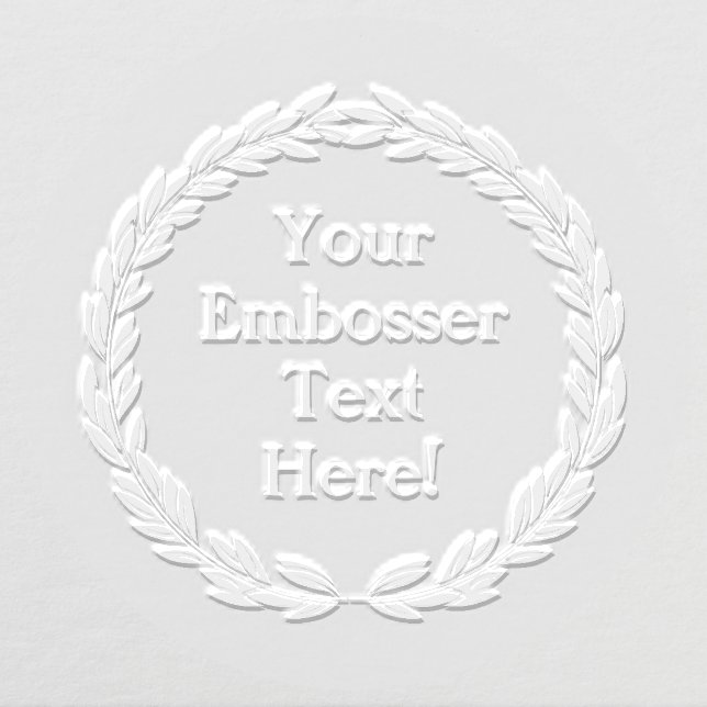 Laurel Wreath Personalized Wedding or All-purpose Embosser (Design)