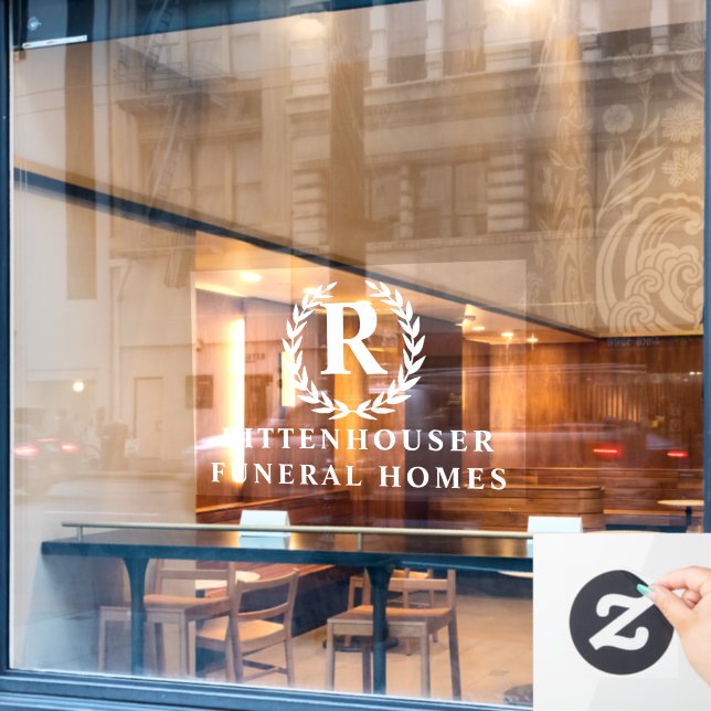 Laurel Wreath  Personalized Window Cling (Cafe Window)